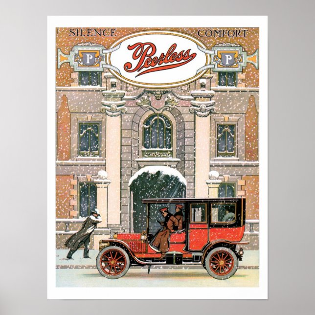 Peerless Automobile Vintage Art Print Poster (Front)