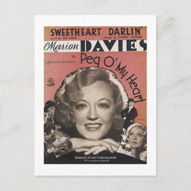 Peg O My Heart Vintage Songbook Cover Postcard (Front)