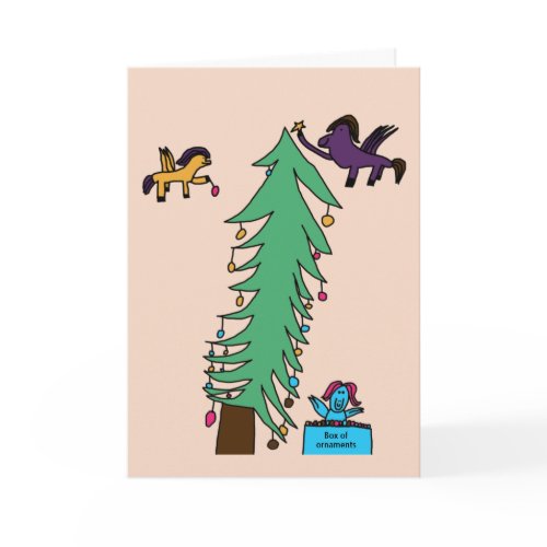 Pegasi Tree Decorators - BLANK INSIDE Holiday Card
