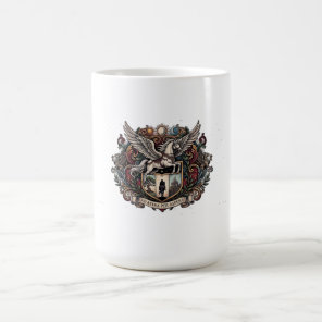 Pegasus Ad Astra Gothic Heraldry Crest Coffee Mug