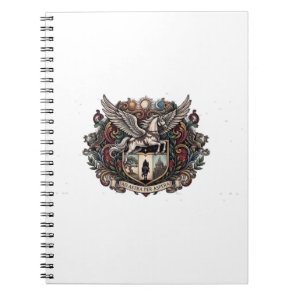Pegasus Ad Astra Gothic Heraldry Crest Notebook