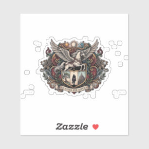 Pegasus Ad Astra Gothic Heraldry Crest Sticker