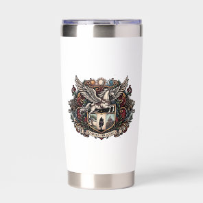 Pegasus Ad Astra Gothic Heraldry Crest Tumbler
