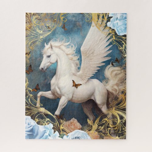 Pegasus and Blue Roses Jigsaw Puzzle