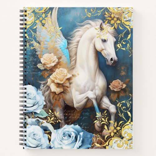 Pegasus and Blue Roses Notebook