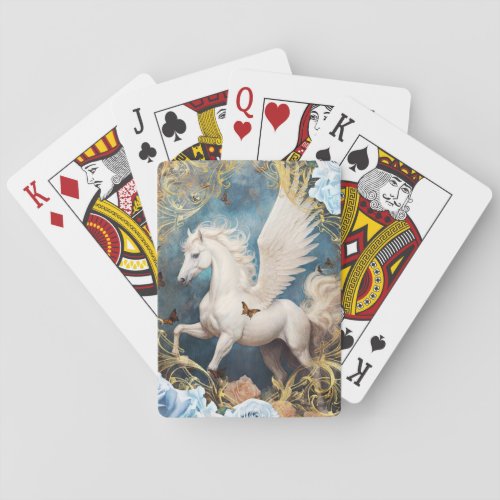 Pegasus and Blue Roses Playing Cards