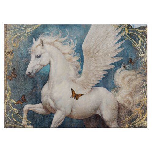 Pegasus and Ornate Damask Cutting Board