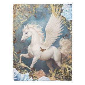 Pegasus and Ornate Damask Duvet Cover