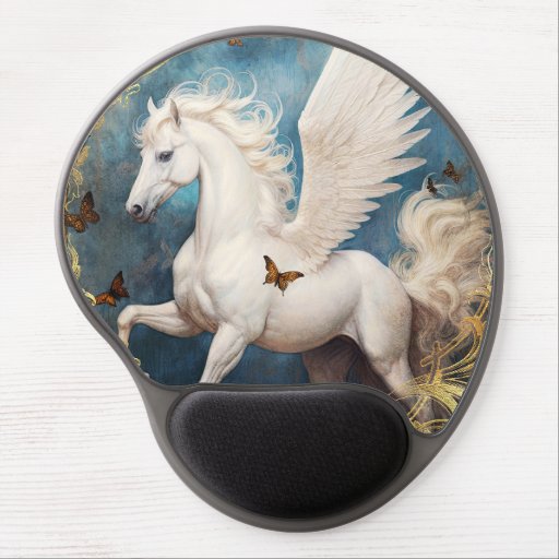 Pegasus and Ornate Damask Gel Mouse Pad