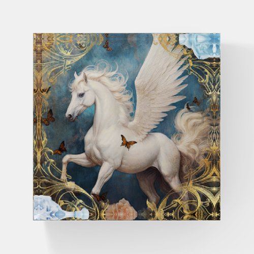 Pegasus and Ornate Damask Paperweight