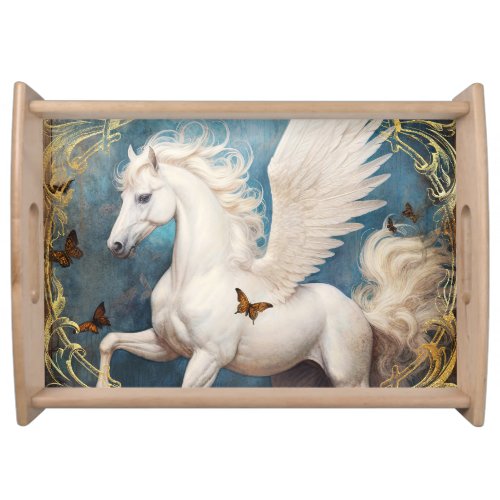 Pegasus and Ornate Damask Serving Tray