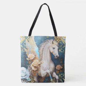 Pegasus and Roses Tote Bag
