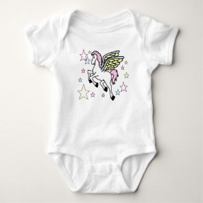 Pegasus and Stars Baby Bodysuit