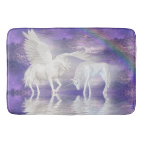 Pegasus and unicorn bath mat