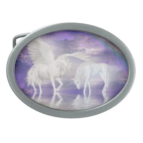 Pegasus and unicorn belt buckle