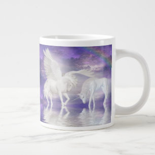 Pegasus and unicorn giant coffee mug