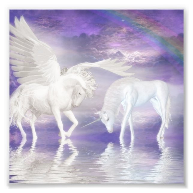 Pegasus and unicorn photo print (Front)