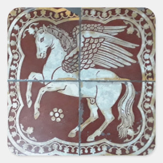 Pegasus Antique Tile Square Sticker