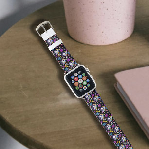 Pegasus Black Floral Apple Watch Band