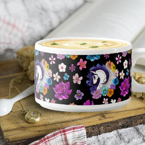 Pegasus Black Floral Bowl