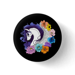 Pegasus Black Floral Button