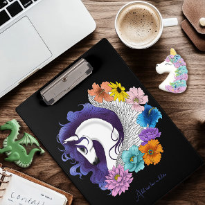 Pegasus Black Floral Clipboard