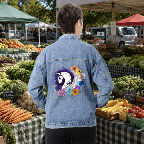 Pegasus Black Floral Denim Jacket