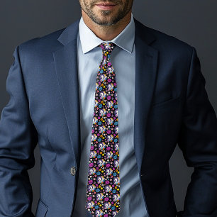 Pegasus Black Floral Neck Tie