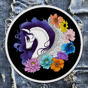 Pegasus Black Floral Patch