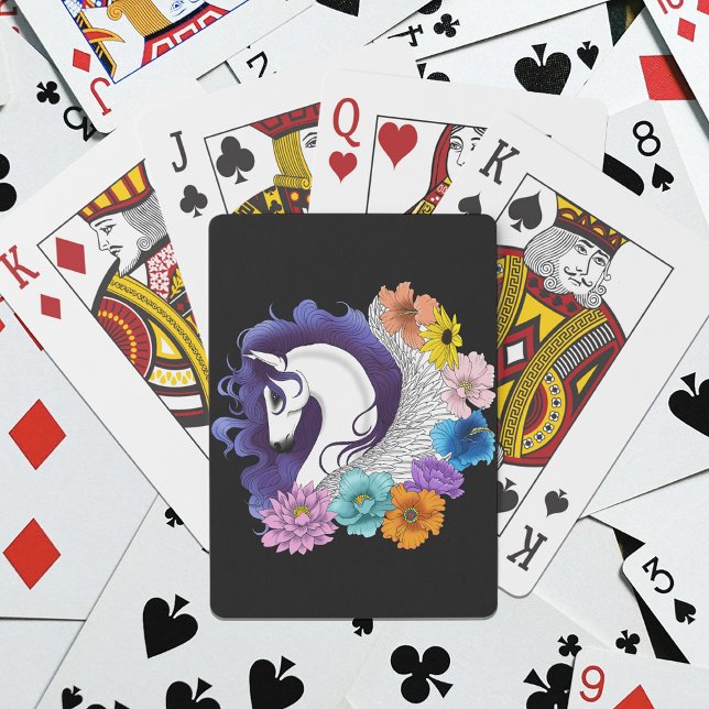 Pegasus Black Floral Poker Cards (Creator Uploaded)