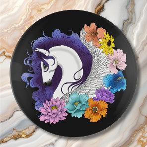 Pegasus Black Floral Trinket Tray