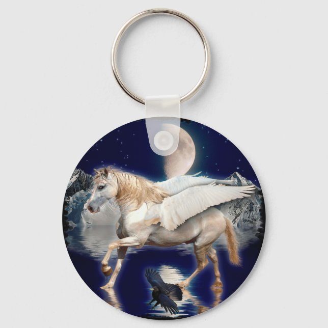 PEGASUS & BLACK RAVEN KEYCHAIN (Front)