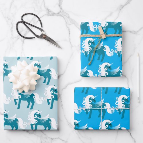 Pegasus Blues Wrapping Paper Sheets