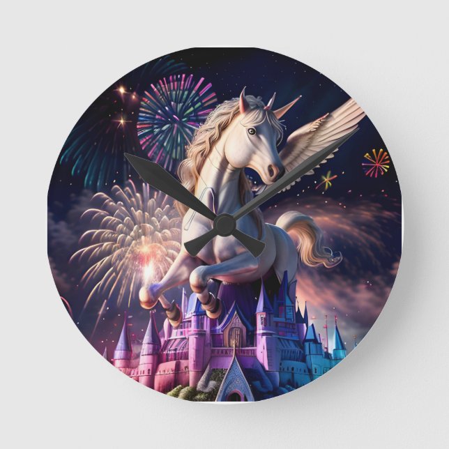 Pegasus Castle One Round Clock (Front)