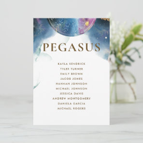 Pegasus Celestial Seating Plan Card w/ Guest Names