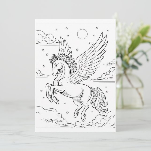 Pegasus | Color Your Own Greeting (Standing Front)