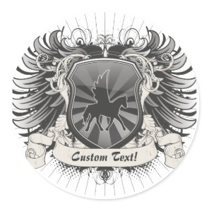 Pegasus Crest Classic Round Sticker