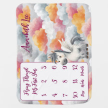 Pegasus Dreams Milestone Baby Blanket