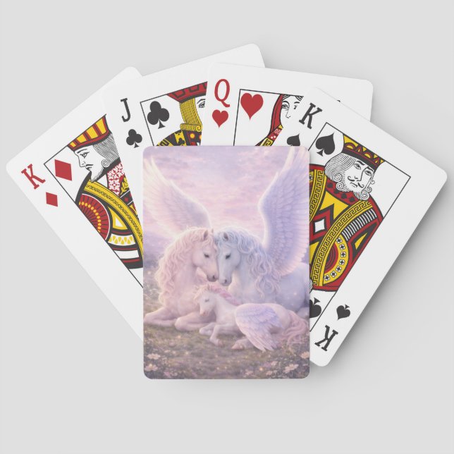 Pegasus Family Dream – Soft Fantasy Art  Poker Cards (Back)