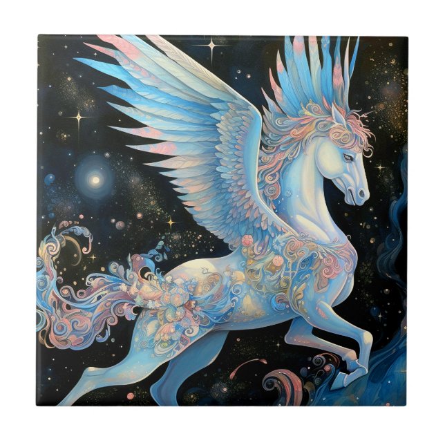 Pegasus Fantasy Art Ceramic Tile (Front)