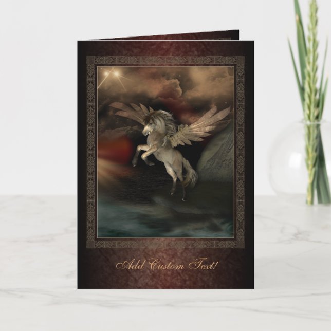 Pegasus Fantasy Art Greetings Card (Front)