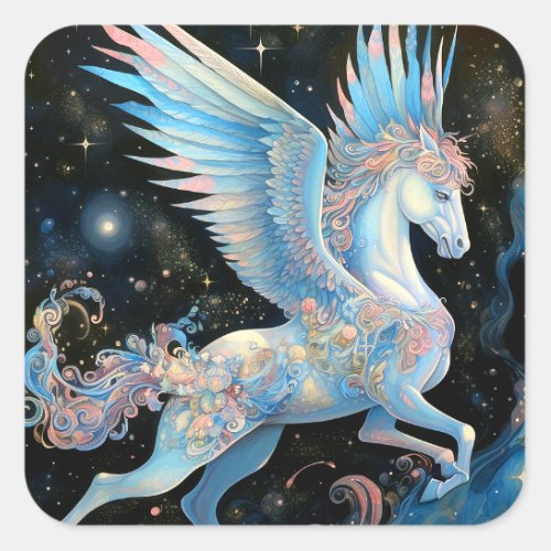 Pegasus Fantasy Art Square Sticker