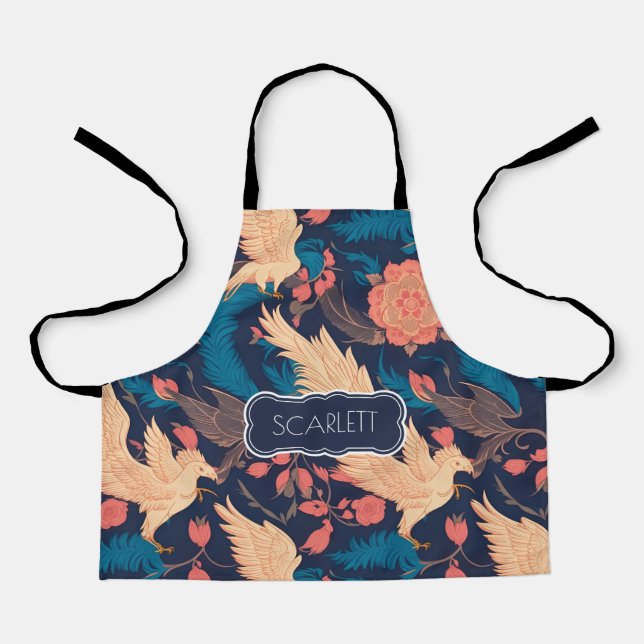 Pegasus Floral Colorful Personalized Pattern Apron (Front)