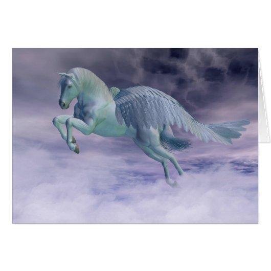 Pegasus Galloping through Storm Clouds Cards (Front Horizontal)