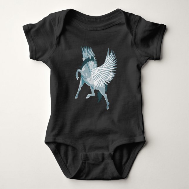 Pegasus Greek Mythology Winged Horse Baby Bodysuit (Front)