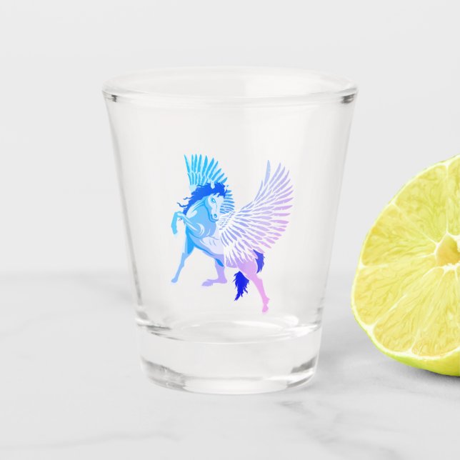Pegasus Greek Mythology Winged Horse Shot Glass (Front)