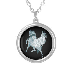 Pegasus Greek Mythology Winged Horse Silver Plated Necklace