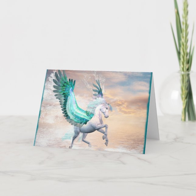 Pegasus Greeting Card & Envelope, You Customize! (Front)