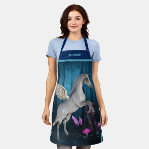 Pegasus Horse In Fantasy Forest Personalized Apron