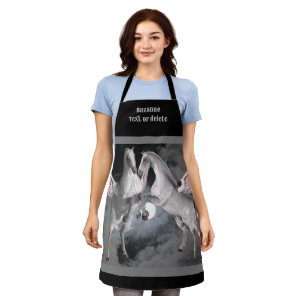 Pegasus Horses Full Moon Sky Personalized Apron